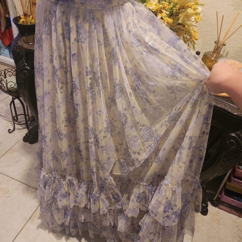 City Studios Tulle Ruffle Gown Dress Size 9/10 NEW - Picture 5 of 7